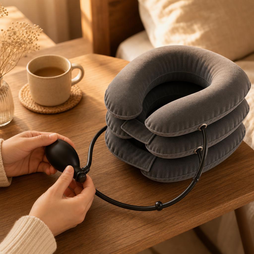 Inflate the pillow